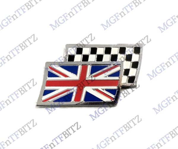 DAG000130MMM MG Union Jack Chequered Flag Wing Badge MGFnTFBITZ