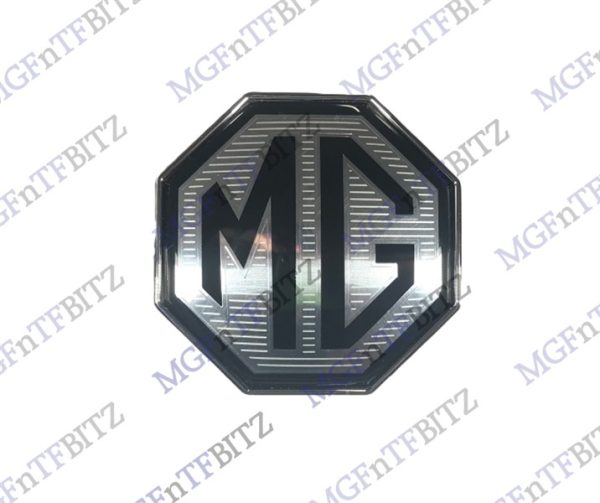 MG LE500 85th Anniversary MG TF Black & Silver Front Bumper Badge 88mm diameter 300001213 at MGFnTFBITZ Glossop