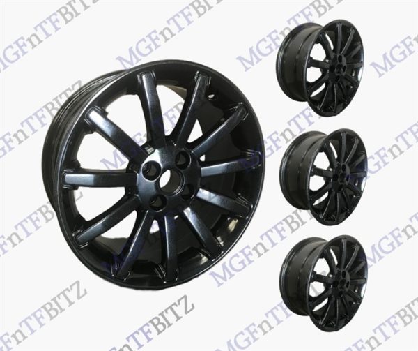 RRC002630PMA-BSP MG MGF MG TF 16inch 11 spoke Alloy Wheel set in powder coated Gloss Black Sparkle MGFnTFBITZ Glossop